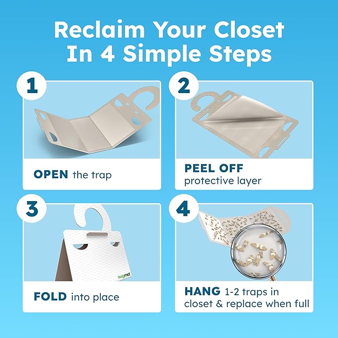 BugMD Clothes & Pantry Moth Traps – Sticky Glue Pheromone-Based Repellent - Image 4