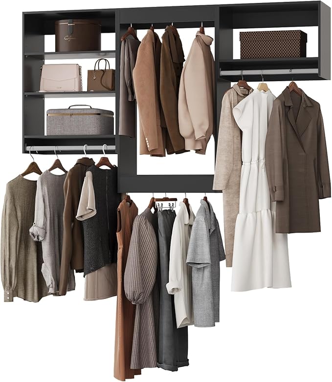 ROOMTEC Modular Closet System, Wall-Mounted Wooden Tower by ROOMTEC