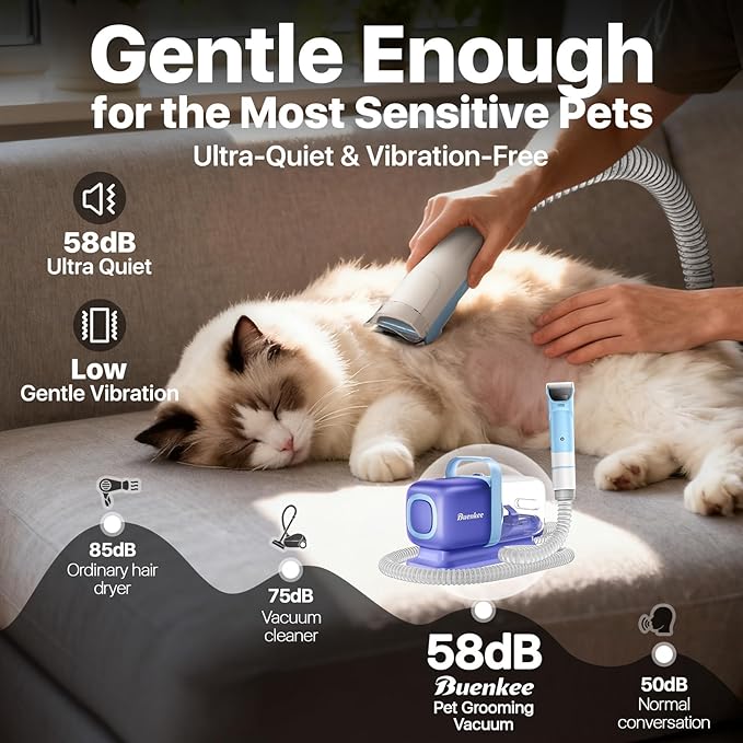 Dog Grooming Kit with Vacuum, 15000Pa Pet Hair Clipper and Shedding Brush - Image 6
