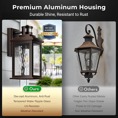 VIANIS Motion Sensor Outdoor Light Fixture, 2 Pack Oil-Rubbed Bronze, - Image 7