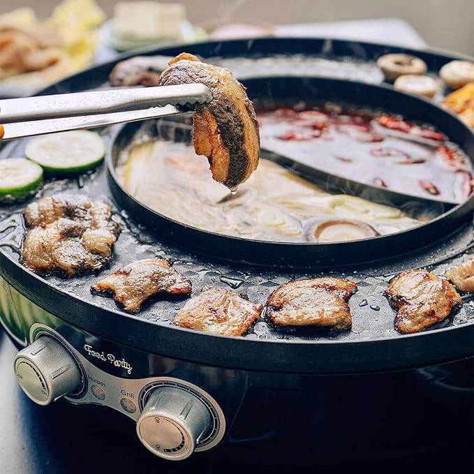 Food Party Hot Pot Electric Korean BBQ Grill 2 in 1 Hotpot Smokeless Indoor - Image 7