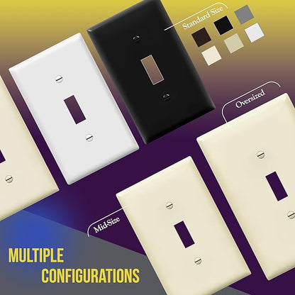 ENERLITES Toggle Switch Wall Plate, Gloss Finish, Size 1-Gang 4.50" x 2.76" - Image 7