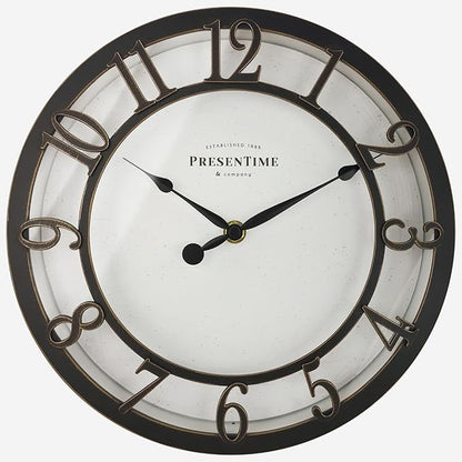 Presentime & Co 10" Farmhouse Series Wall Clock, Vintage Style, Retro Clock by Presentime