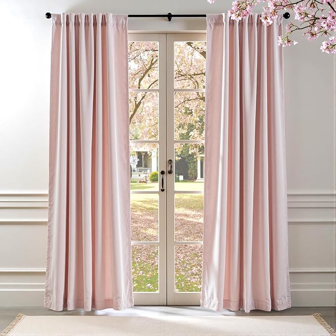 Lazzzy Velvet Blackout Curtains Thermal Insulated Room Window Drapes Super Soft by Lazzzy
