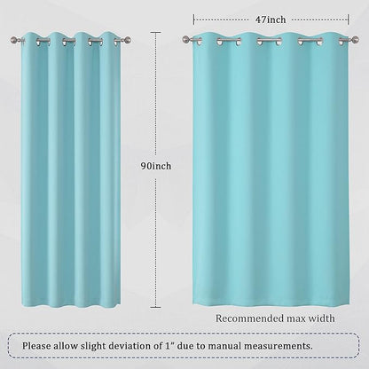 DUALIFE Aqua Curtains for Living Room Bedroom Light Blocking Window Curtains - Image 6