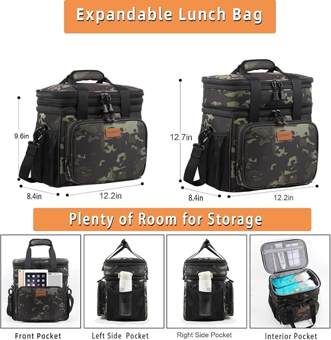 Expandable XLarge Lunch Box, Insulated Heavy Duty Lunch Bag Waterproof - Image 3