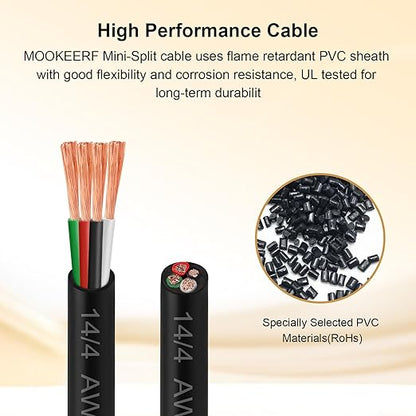 MOOKEERF 14/4 AWG Mini-Split Cable - 150FT 14 AWG 4 Conductor Control Cable - Image 7