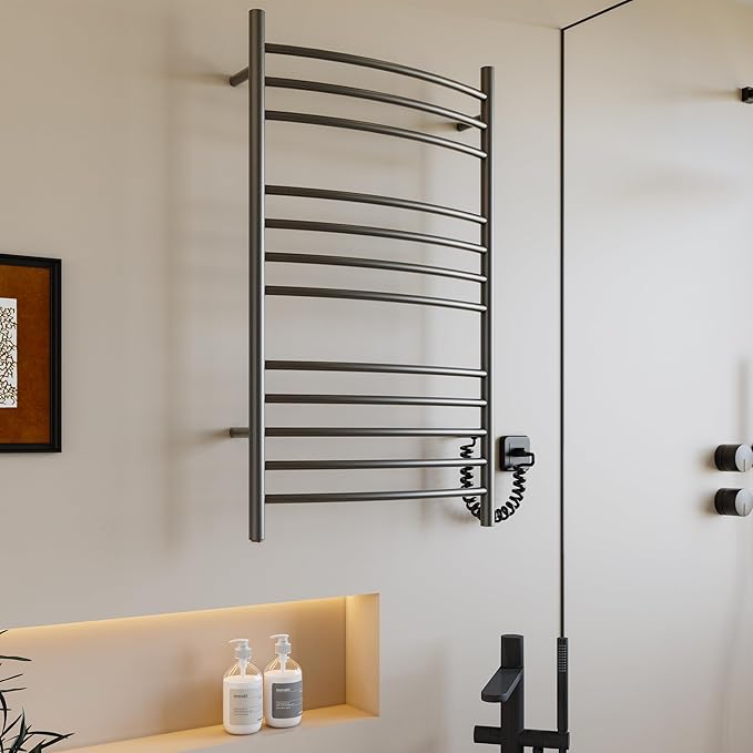 HEATGENE Towel Warmer Gun Grey, Electric Hot Towel Rails, Wall-Mounted Large 12 - Image 7