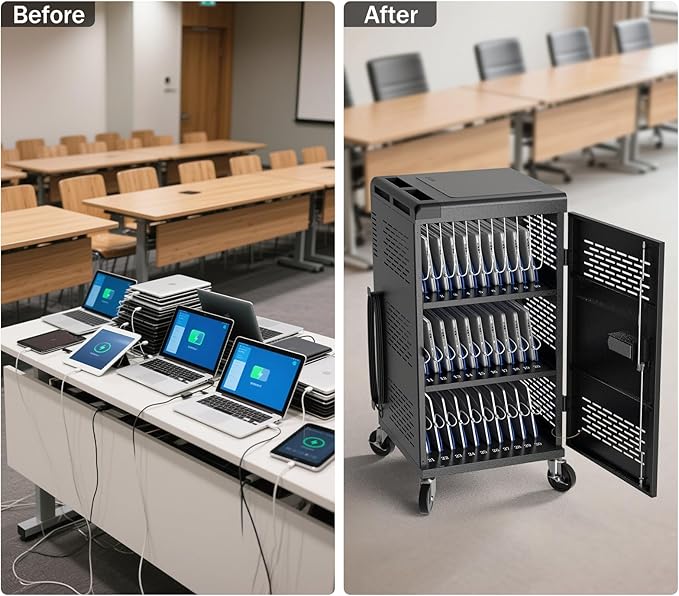 4 Pack | Fully Assembled 30 Bay Multi Device Charging Station - Image 9