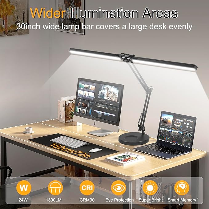 2-in-1 LED Desk Lamp, 24W Brightestwith Table Lamp - Image 2