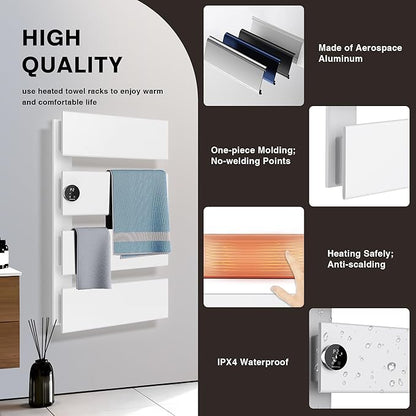 K&KALONZO Electric Towel Warmer, 18.35" W x 31" H Wall-Mounted Towel Heater - Image 5