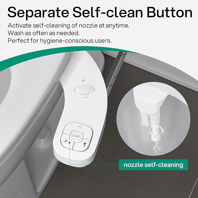 hansrapo Left-Hand Bidet Attachment– Non-Electric Dual Nozzle - Image 4