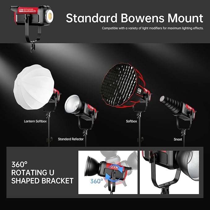 GVM 300W Photography Lighting Bi-Color Video Light - Image 7