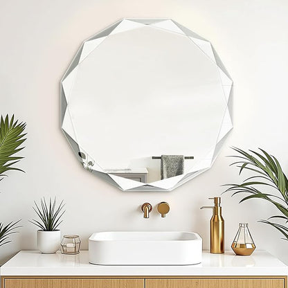 Bathroom Mirror for Wall, Beveled Edge Frameless Wall Mount Vanity Mirror - Image 2