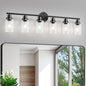 Guliaofo 6-Light E26 Black Bathroom Vanity Lights, Modern Bathroom Light by GuliaofoLights