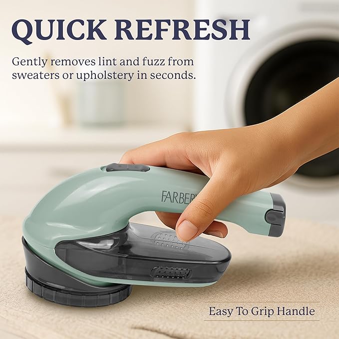 Farberware Large Lint Remover & Fabric Shaver Set – Battery Powered Sweater - Image 2