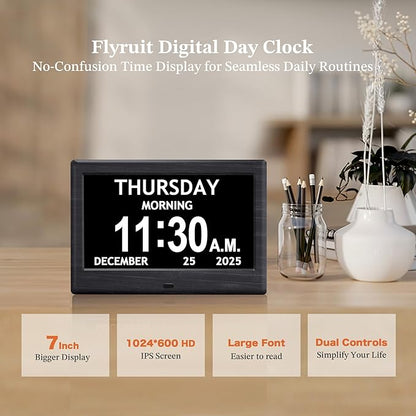 7'' Dementia Clock For Seniors, Large Display Digital Clock - Image 2