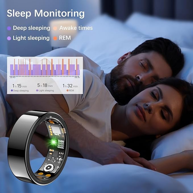 Smart Health Ring for Women Men, Fitness Tracker Ringwith Heart Rate, Blood - Image 3