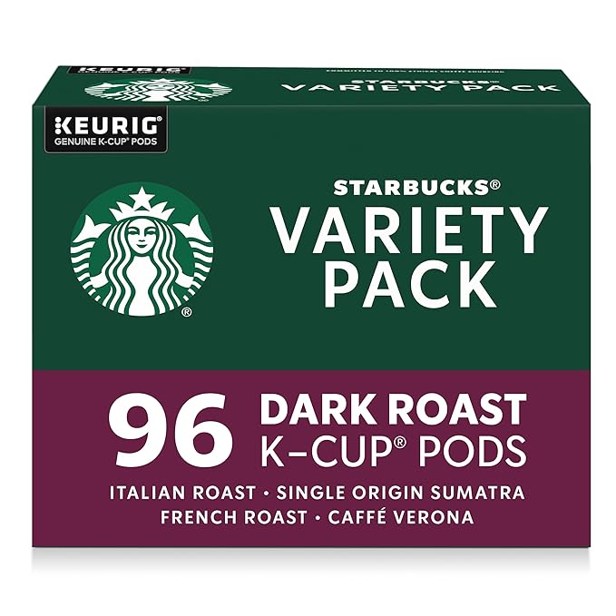 Starbucks K-Cup Coffee Pods, Dark Roast Hot or Iced Coffee, Variety Pack by StarbucksCoffee
