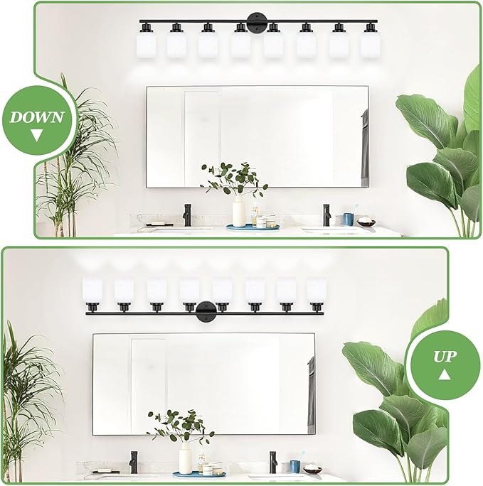 Guliaofo 8-Light Vanity Lights, Modern Vanity Lighting Fixture - Image 4