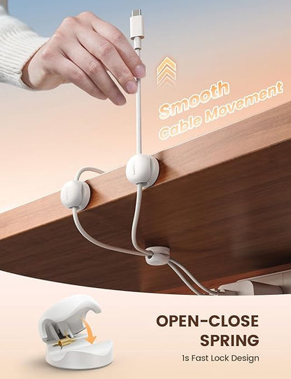 Lamicall Cord Organizer, Spring Cable Management Clips - Image 3