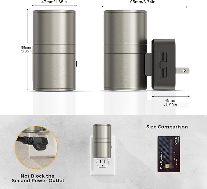 L LOHAS LED Night Light, Dimmable Night Lights Plug into Wall, Metal-Shade - Image 7