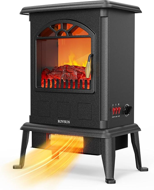 ROVSUN 22.4" H Electric Fireplace Stove, 1000W/1500W Freestanding Electric by ROVSUN