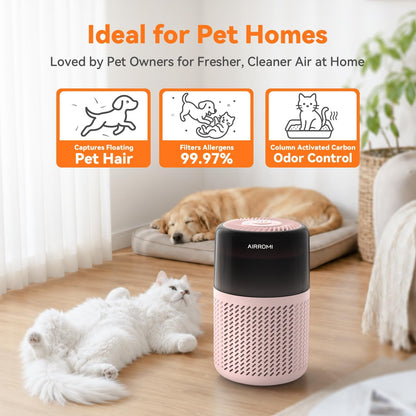 airromi hepa air purifier for bedroom&home,pet air purifier, side view