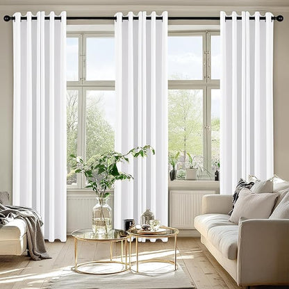 MIULEE Pure White Curtains for Bedroom Living Room 84 Inches Long 2 Panels - Image 6
