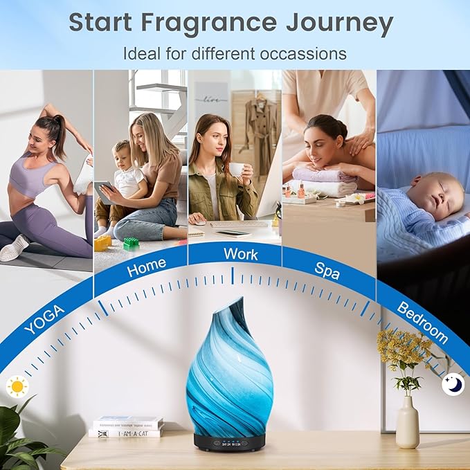 Essential Oil Diffuser, 120ML Glass Aromatherapy Diffuser - Image 6