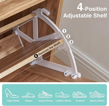 Shoe Storage Cabinet, Boho Shoe Organizer - Image 6