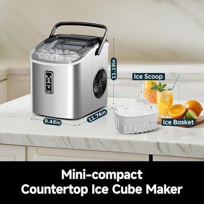 EUHOMY Ice Maker Countertop, 9 Cubes Ready in 6 Mins, Self-Cleaning, Portable - Image 7