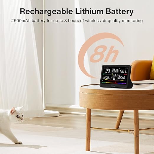 16 in 1 Air Quality Monitor Indoor 7" Display 9 AQI+7 AQI Alerts, CO2 Monitor - Image 7