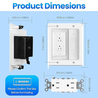 Inara in Wall Cable Management Kit – Recessed Outlet to Hide TV Cords & Wires - Image 4