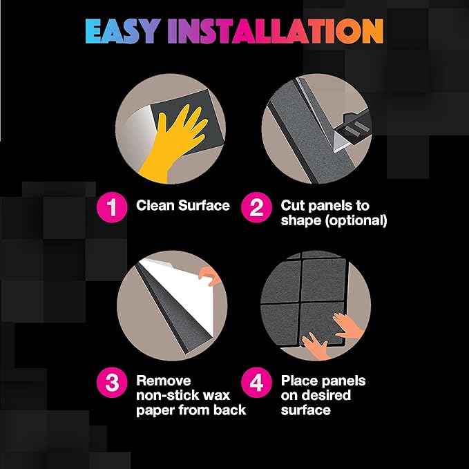 Acoustic Panels 12 Pack Soundproof Wall Panels, High-Density Wall Decoration - Image 6