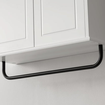 Bathroom Storage Cabinet with Adjustable Wood Shelves, Unique Arched Groove - Image 9