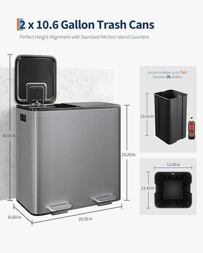 Garvee Trash Can, 2 x 10.6 gal Garbage Can - Image 6