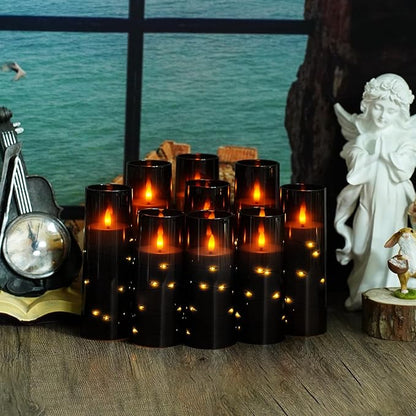 Flickering Flameless LED Candles, Acrylic LED Pillar Candles - Image 6