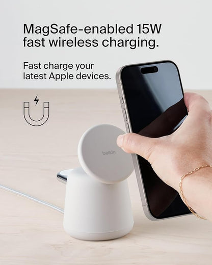 Belkin 2-in-1 MagSafe Wireless Charging Dock 15W Fast Charge iPhone Charger - Image 2