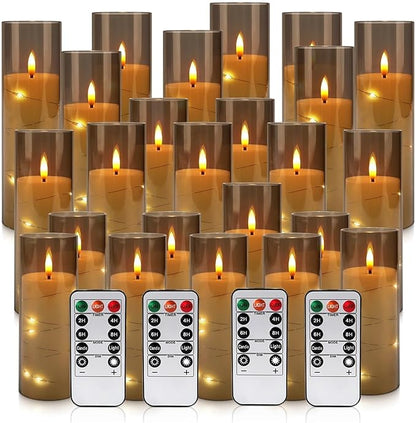 24 Pack Flameless LED Pillar Candles - Image 2