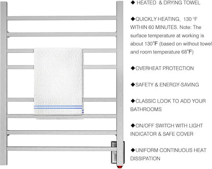 HEATGENE Towel Warmer, Heated Towel Warmer Rack, Wall-Mounted Hardwired/Plug-in - Image 4