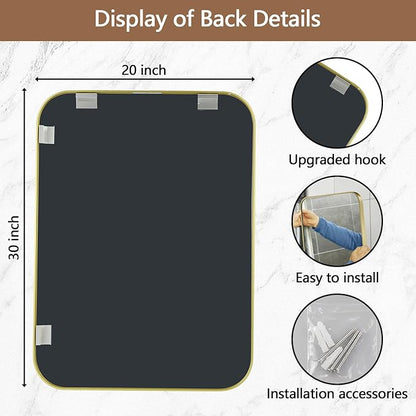 20x30 Inch Gold Mirror, Framed Rectangle Mirror - Image 5