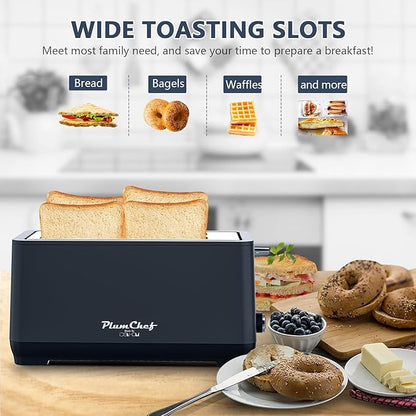 4-Slice Toaster, Extra Wide Long Slot Toaster, 6 Browning Settings, - Image 3