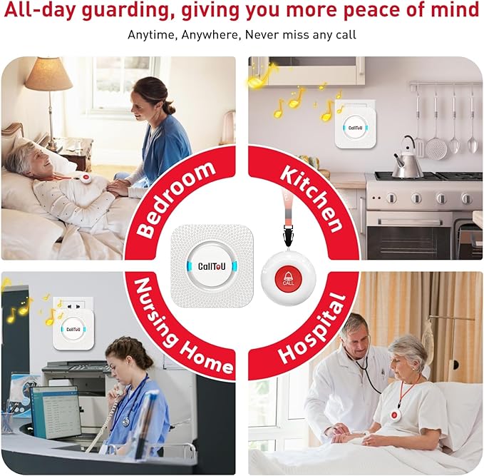 CallToU Wireless Caregiver Pager Call Button Call Bell Medical Alert System - Image 3