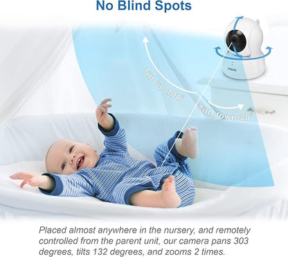 VTech VM923 Baby Monitor, 2.8” Screen, Pan-Tilt-Zoom, 1000ft Long Range - Image 3