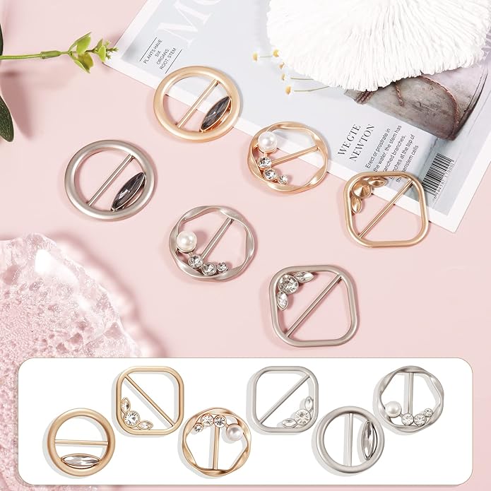 T-Shirt Clips 9 PCS, Clothes Corner Knotted Button, Fashion Alloy Pearl - Image 6
