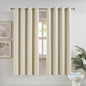 DUALIFE Cream Beige Curtains 72 Inch Length Blackout Window Drapes by DUALIFE
