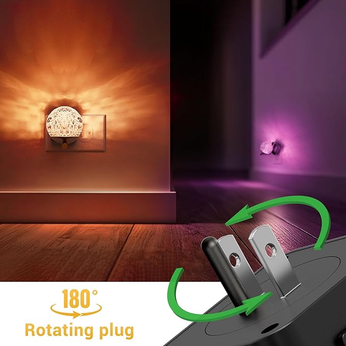 L LOHAS LED Night Lights Plug Into Wall 2 Pack, Dusk to Dawn Sensor, 10-Color - Image 4
