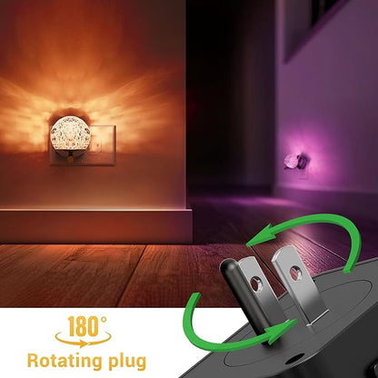 L LOHAS LED Night Lights Plug Into Wall 2 Pack, Dusk to Dawn Sensor, 10-Color - Image 4