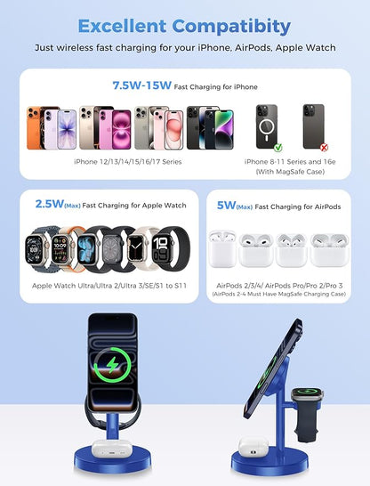 Aeinidi 2026 3 in 1 Wireless Charging Station Compatible - Image 7